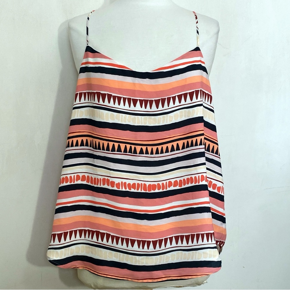 LOFT Outlet Multicolor Striped Lined Camisole Swing Top L